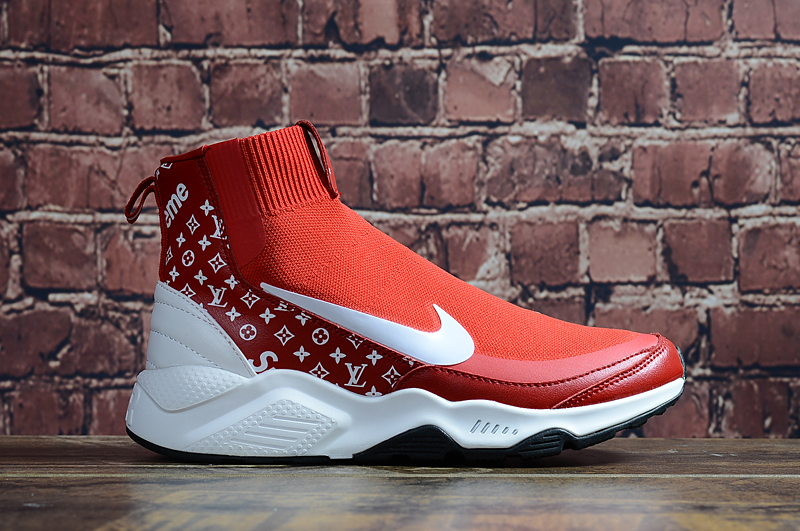 NIKE x SUPREME Red White Shoes